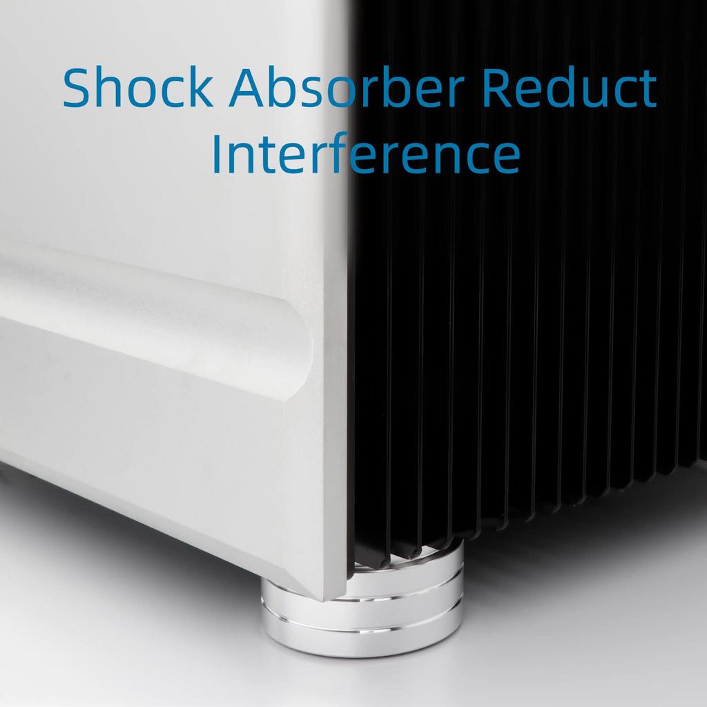 Monosaudio 4Pcs Insulator Speaker Audio Isolator Изготовлен из алюминия Изолятор динамика выдерживает вес 400 кг Включает кольцо Улучшает качество звука