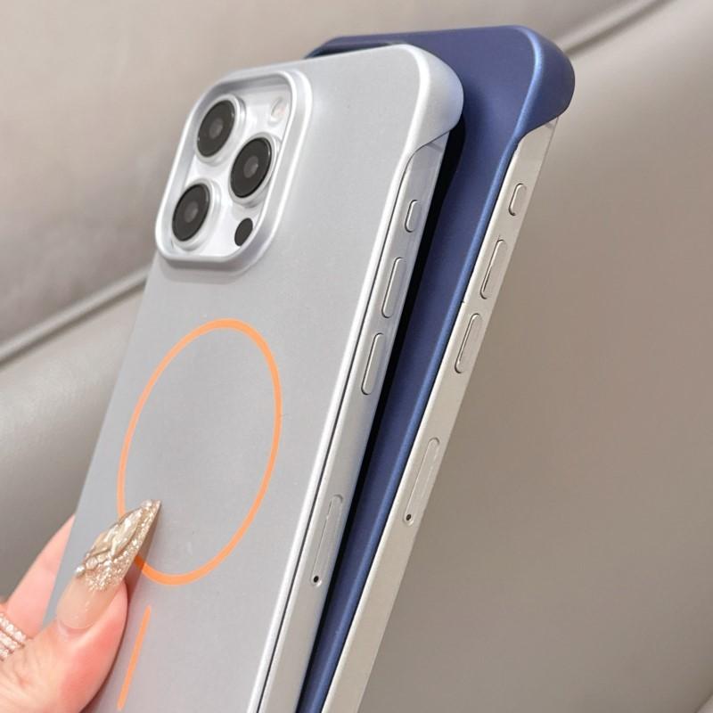 Ультратонкий безрамочный чехол Magsafe для iPhone 16 15 14 13 12 Pro Max Жесткий ПК Магнитный Ударопрочный Матовый Skin Чехол для беспроводной зарядки