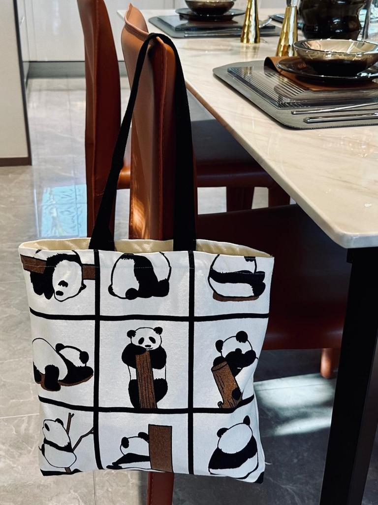 Холщовая сумка-тоут большой вместимости Panda для студентов и профессионалов