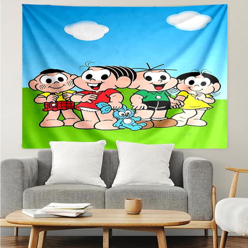 Turma-da-Mônica Print Tapestry, Backdrop, Easy Setup, Ideal for Bedroom, Office & Living Room, with Aesthetic Wall Hanging Decor.