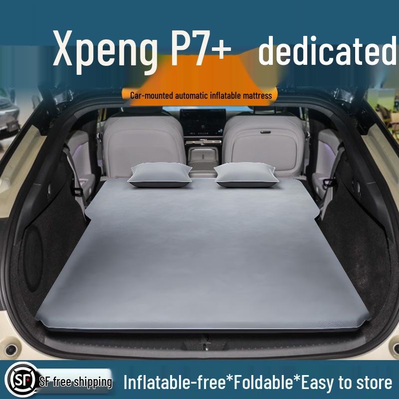 XPeng P7+ Car Mattress: Automatic Inflatable Bed for Trunk and Rear Seat Sleeping.