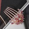 Luxury Hair Accessories Elegant Hair Comb Inlaid Flower Hairpin Shiny Rhinestone