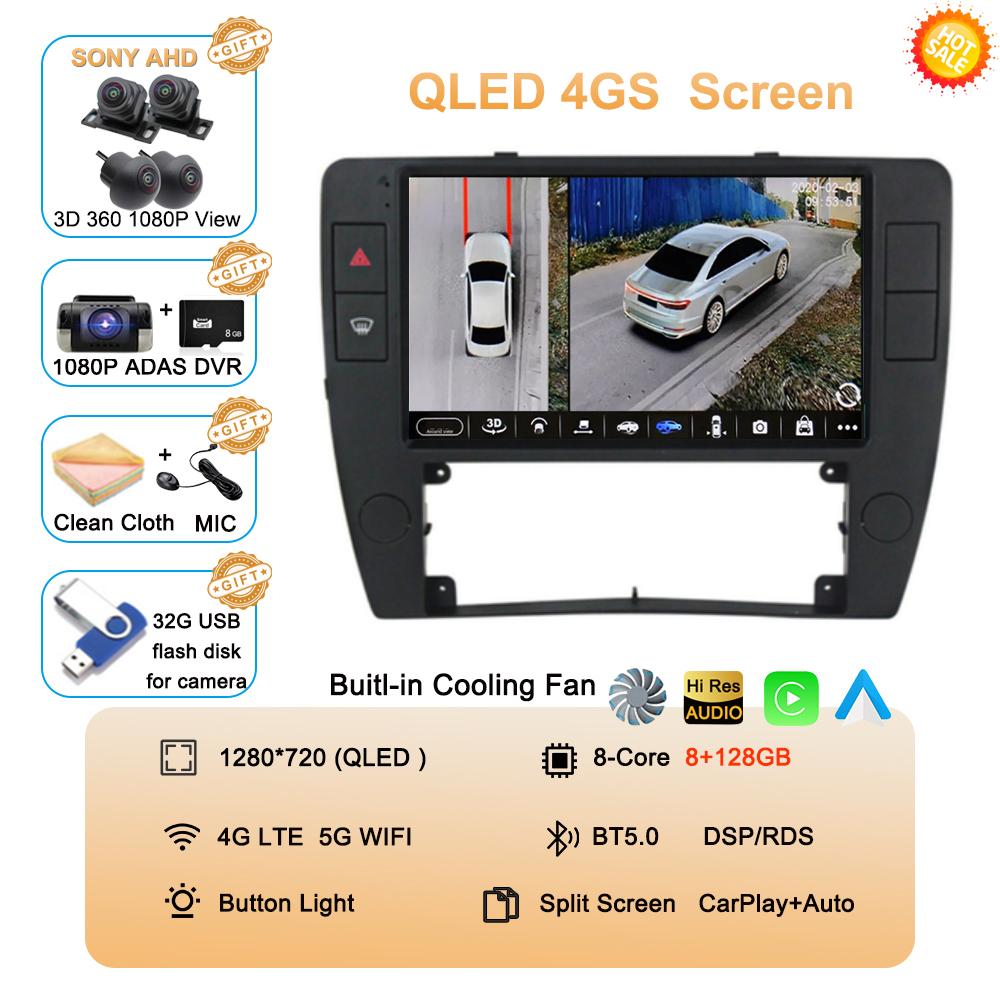 Android 14 Автомагнитола Carplay для Passat B5 2000 2001 2002 2003-2005 Авто 4G Мультимедиа GPS 2 Din Плеер DSP Навигация