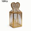 10 Pcs Gold Stamping Candy Boxes Transparent Wedding Favor Boxes Creative Gift Boxes