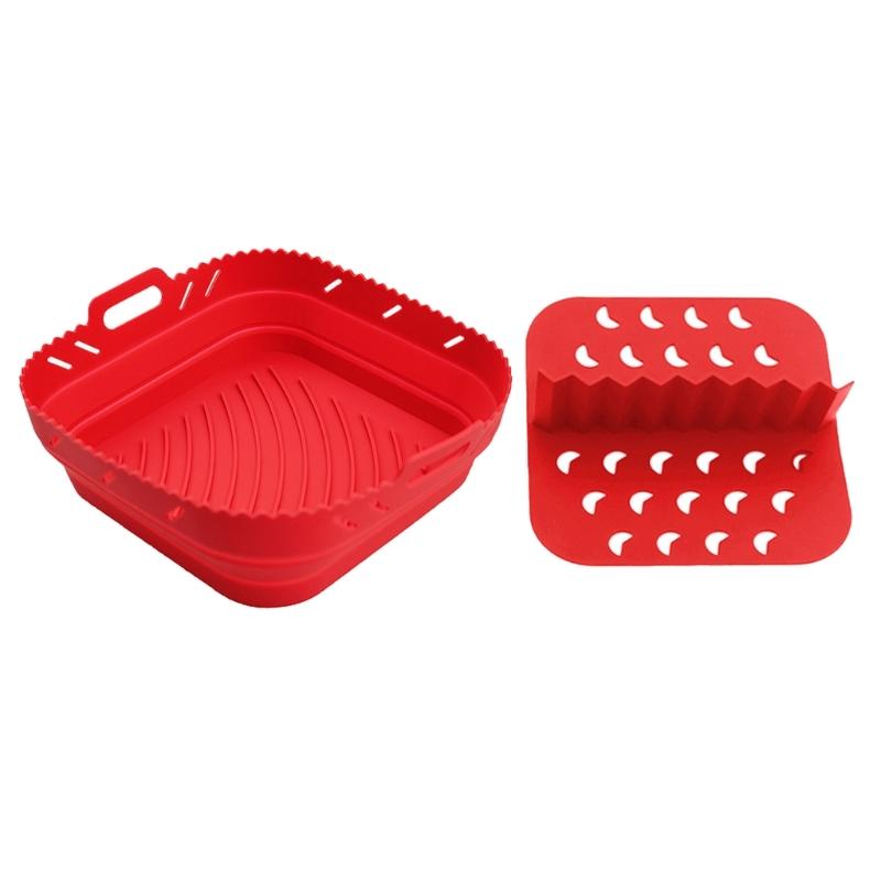 Air Fryers Silicone Basket Plate Square Reusable Air Fryers Cooking Accessories