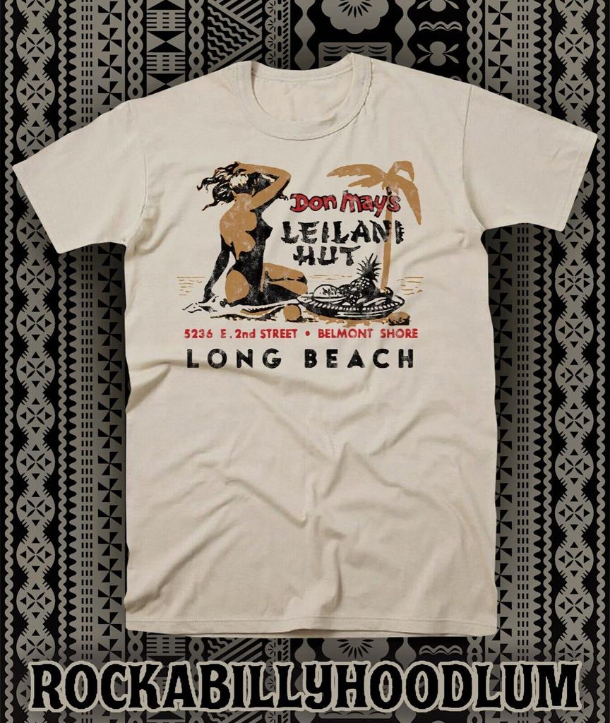 Retro Tiki Tee T Shirt Rum Mug Restaurant Bar Cocktail Don Mays Leilani Hut CA