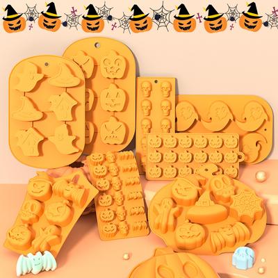 Формы для Хэллоуина, череп, тыква, шоколад, конфеты, помадка, торт, печенье, бисквит, силиконовые формы для дизайна ведьмы, призрака, для кухни