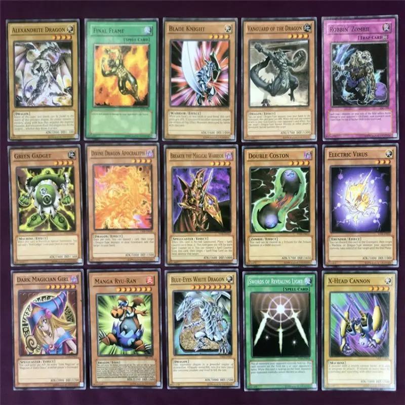 Yu-Gi-Oh Карточки в стиле аниме Голубоглазый Белый Дракон Темный Маг Exodia Obelisk Slifer Ra Yugioh DM Классический Прокси DIY Карточка Подарок для Детей