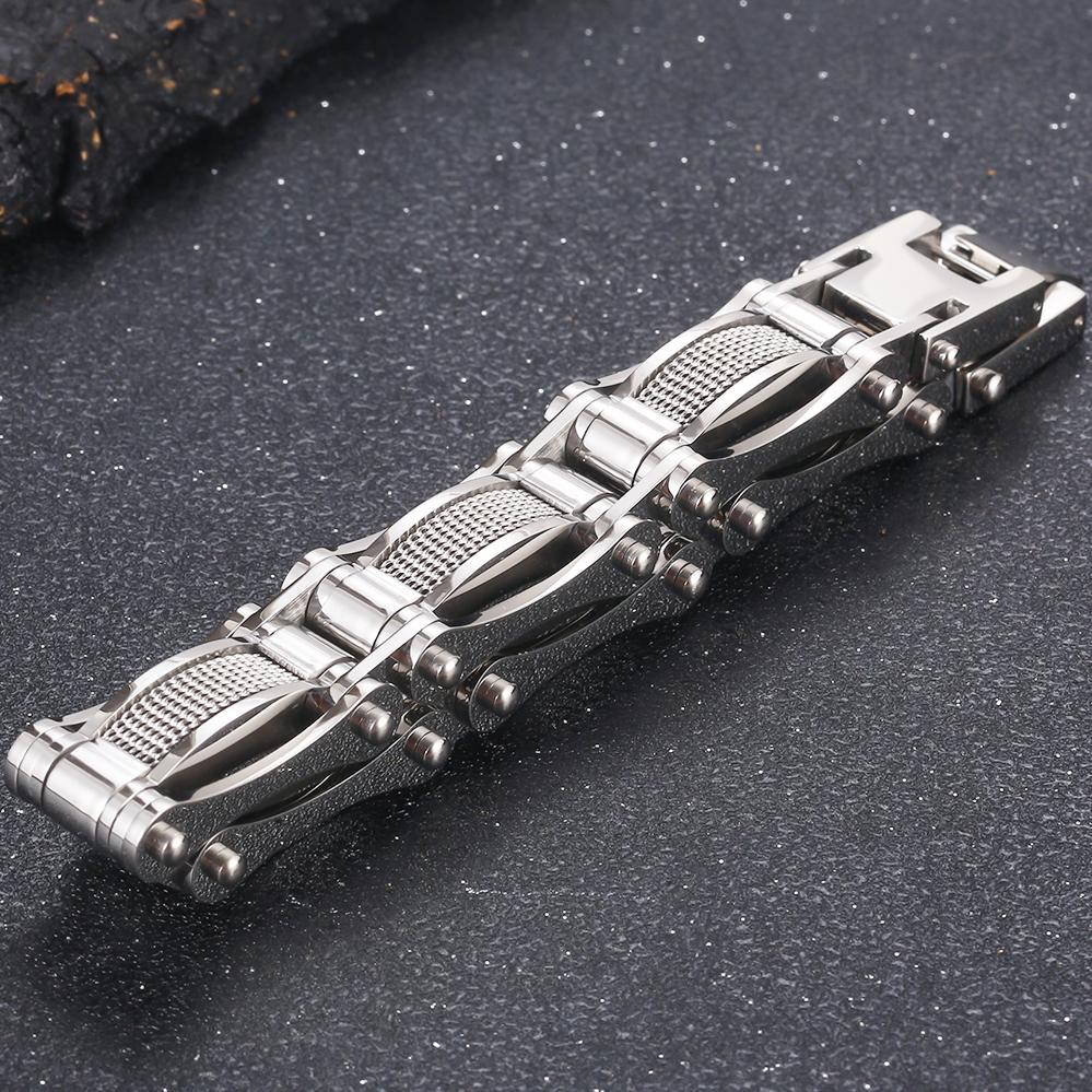 Браслет черного золота для мужчин, ширина 15 мм, цепочка из нержавеющей стали 316L, мужские украшения на запястье, подарки на день рождения для мальчиков и отцов