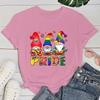 (Premium T-shirt)Funny Lgbt Dwarf Pride Printed T-Shirts Fashion Women Summer Tee Shirt Female Casual Short Sleeve Round Neck T