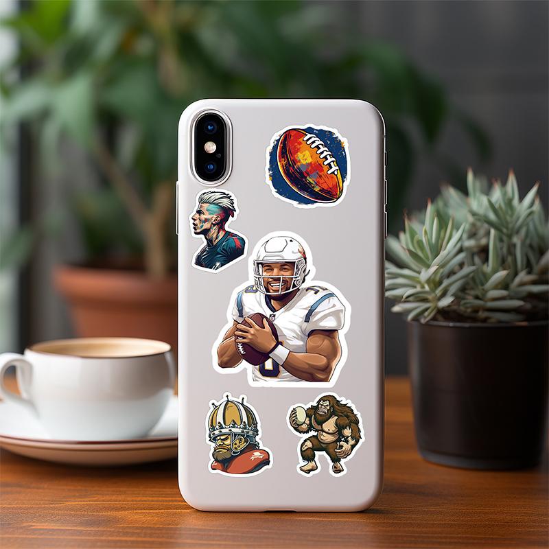 50PCS Rugby Stickers American Football Stickers Waterproof Vinyl Decal Decorative for Water Bottles Luggage Motorcycle Snowboard