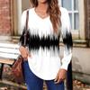 Women'S Puff Long Sleeve Shirts Pleated V Neck Fall Tunic Long Sleeve Printed Tops