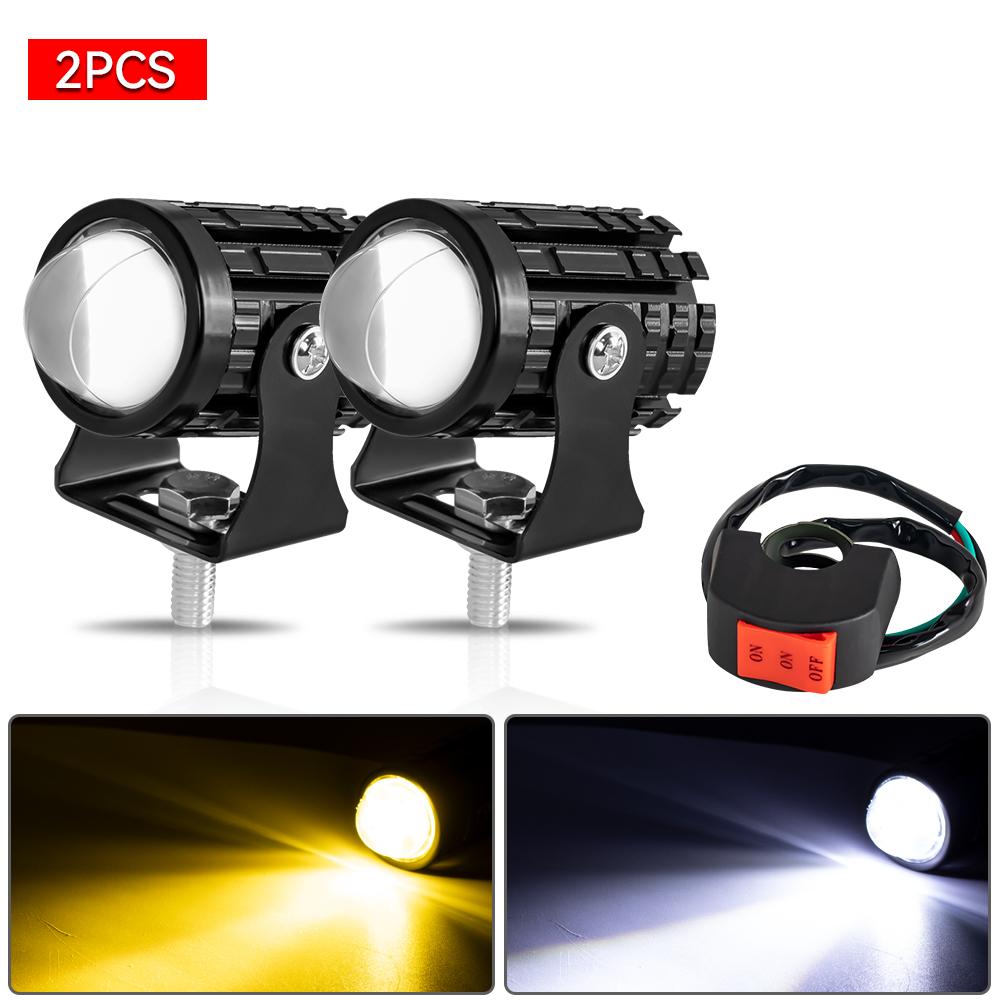 Moto Fog Auxiliary Motorcycle Headlight Spotlights Super Bright Motorcycle LED Explorers Headlight Projector Fisheye Lens LED