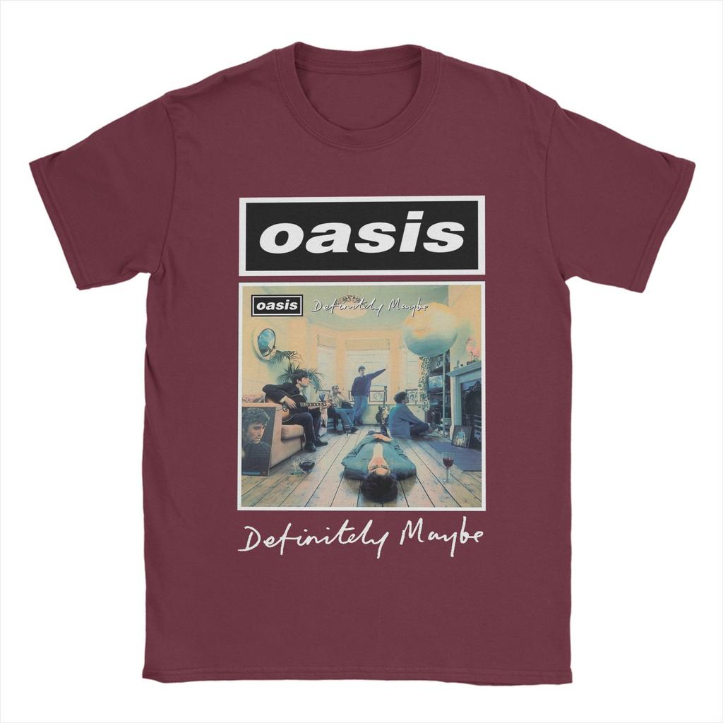 Oasi/s Рок-группа Футболки Мужские Чистый хлопок Веселая футболка Круглый вырез Минималистичные Определенно Футболки Топы с коротким рукавом Подарок на день рождения