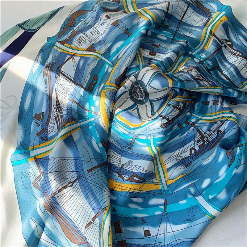 110*110 см квадратный шелковый шарф женский модный принт маленький шейный платок офисный женский пояс для волос носовой платок женский платок шаль шарф