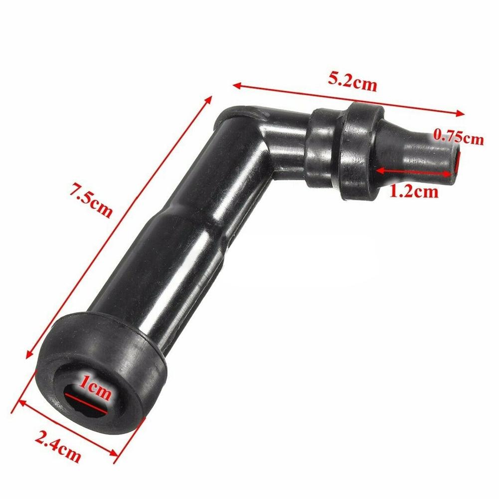 10-12mm Motorcycle Spark-Plug Cap / Resistor Cover Black 102º #XD05F-R Fittings