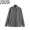 Za New Fall Women's Clothing 2025 Fashion Wind Fashion Casual Easiest for Match Vertical Collar Shirt 8901532