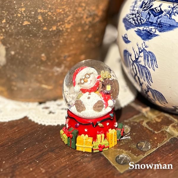 Christmas Snow Globe Snowman Christmas Home Mini Delivery 100 Yen Figurine, Snow, Ornament, Decor, Gift, Size, 6.5cm, XMS001-A,