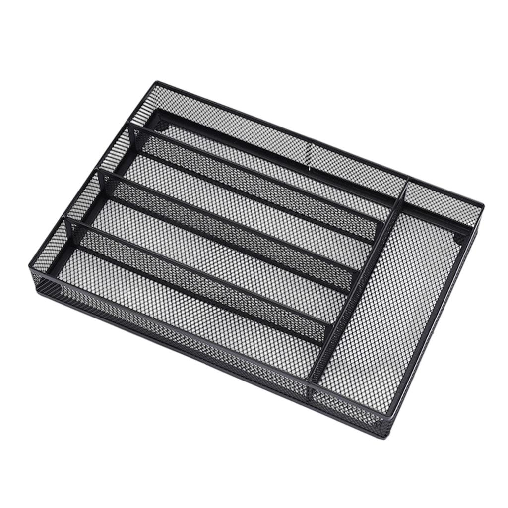 Kitchen Drawer   Carbon Steel Anti Slip Mesh Wire Utility Cutlery Tray Silverware Flatware Storage Divider for Spoons Forks