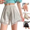 Summer Sexy Ice Silk Safety Pants Lace Edge Leggings Safety Shorts Ladies Underwear Satin Non Curled Hem Panties