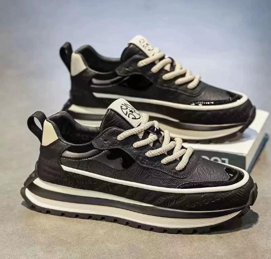 New Breathable Leather Sports Shoes for Men In Spring, Versatile Thick-soled Casual Shoes for Men H715