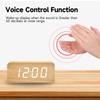 Wooden Digital Clock with Led Night Light Electronic Mute Table Clock with Temperature Display Bedside Home Decor Alarm
