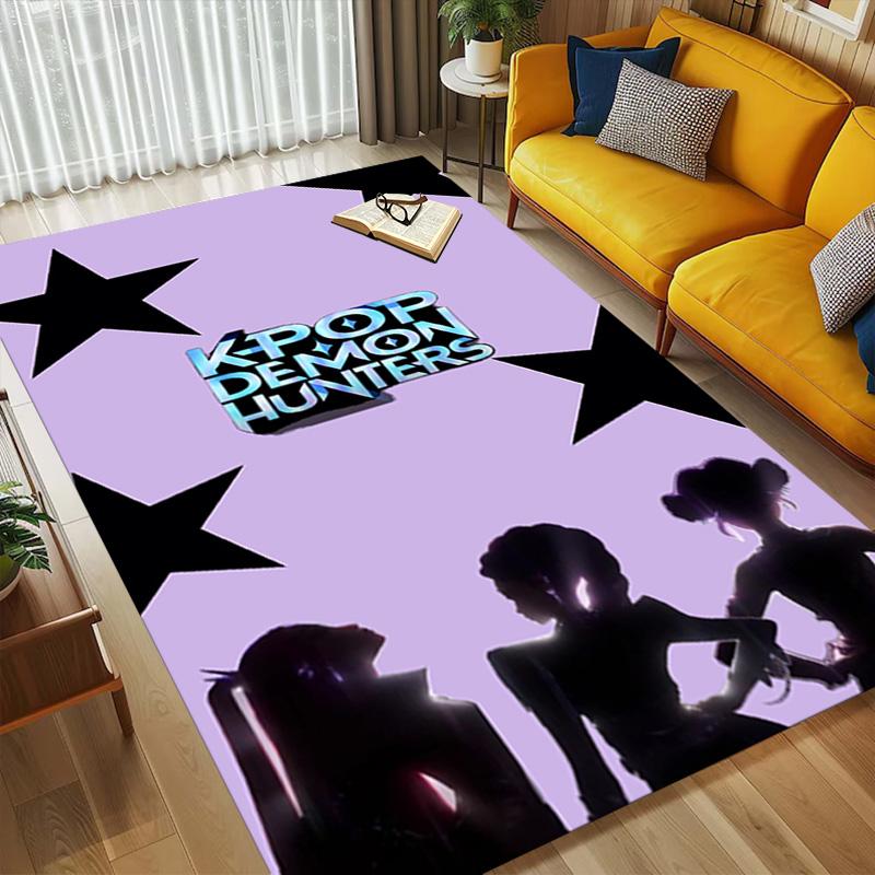 Kpop Hunters Living Room Non-Slip Area Rug Soft Carpet for Bedroom Game Playroom Sofa Office Home Decor Doormat Christmas Gift C9211315