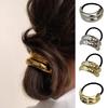 Women Headband Geometric Metal Decor High Elastic Hair Tie Versatile Styling Hair Rope Hair Accessories