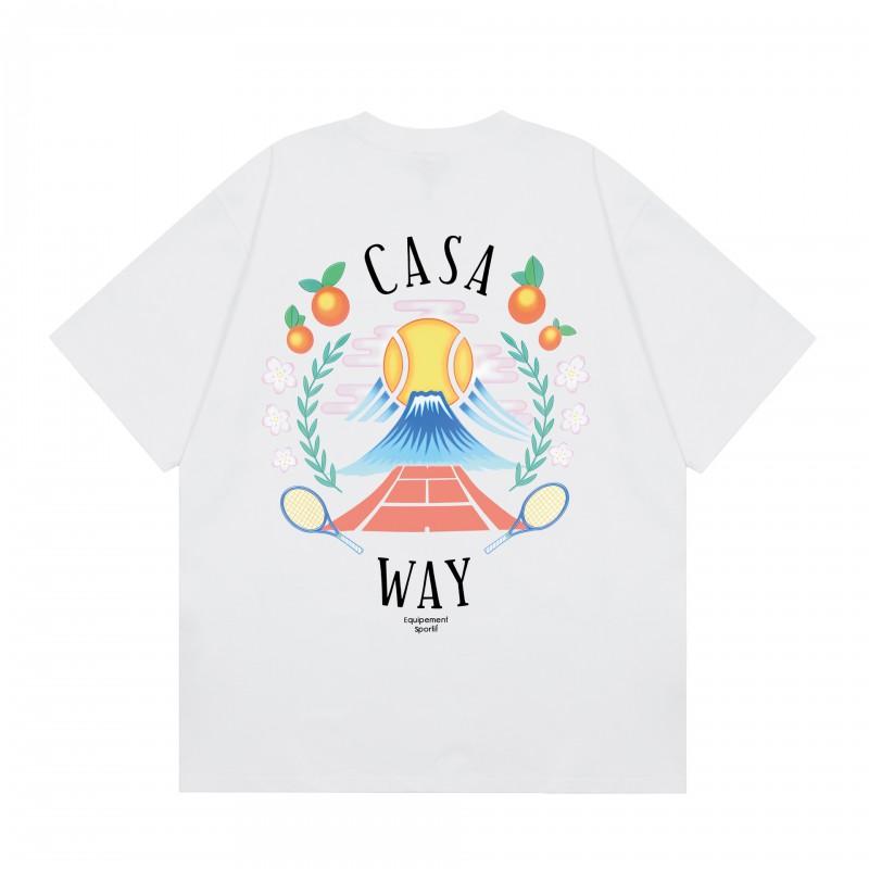 2026 Casablanca Print Loose Fit Cotton T-Shirt Men Youth Casual Wear