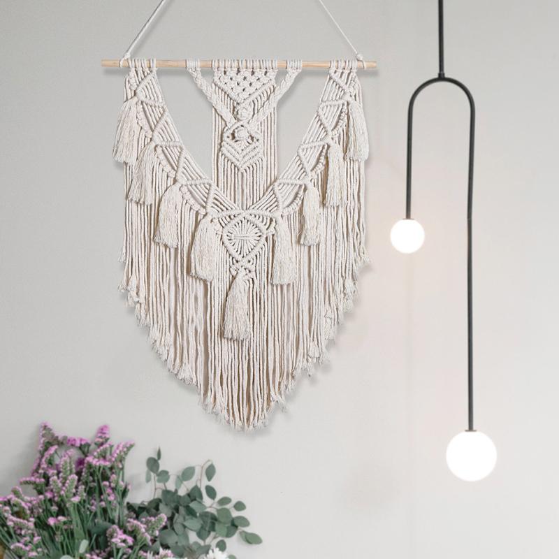 Хлопковая нить, гобелен ручной работы, шикарный стиль бохо, сплошной цвет, простое украшение для домашнего интерьера