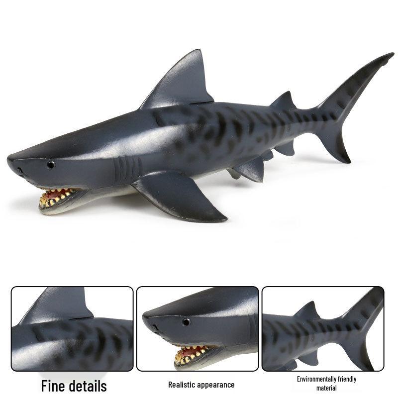 Realistic Tiger Shark Model - Children's Cognitive Sea Creature Toy