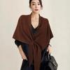 2025 Women's Angora Wool Blend Red Triangle Shawl & Neck Warmer Scarf