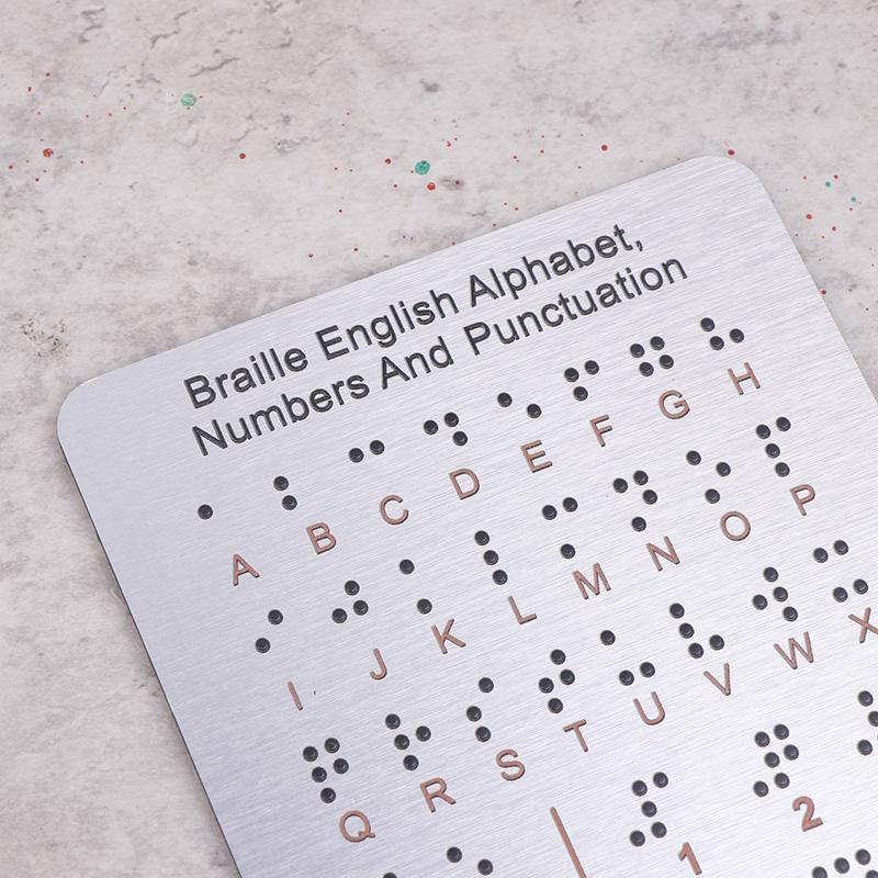 Braille Alphabet And Numbers Learning Tool - Durable Metal Tactile Bump Reading Floor-Mounted Eco-Friendly Lightweight