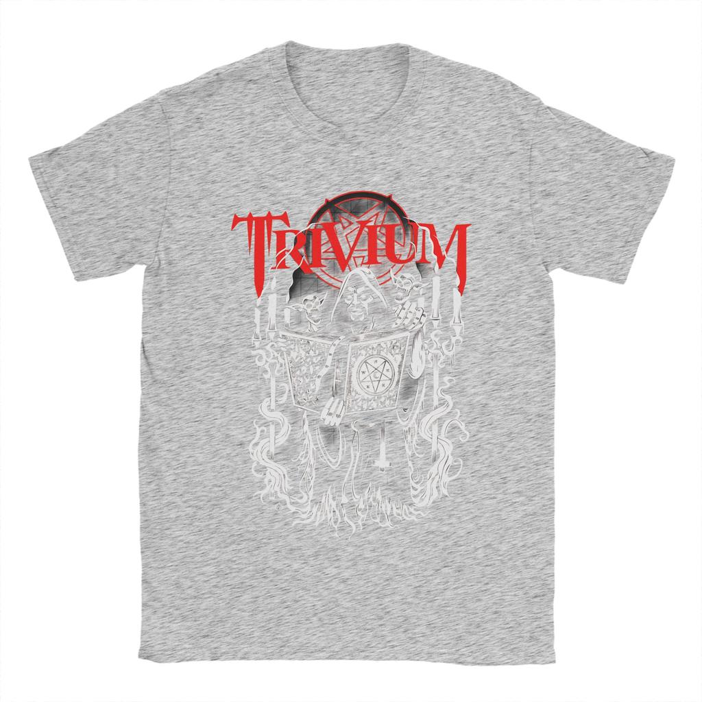 Novelty TRIVIUM Dark Book TShirts Unisex Round Collar 100 Cotton T Shirts Short Sleeve Tee Shirt Original Clothing