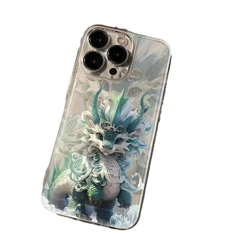 Год Дракона Благоприятный и Богатый чехол для iphone15 iPhone Case 14promax Мягкая Резина 13pro Прозрачный 12p Индивидуальность 11