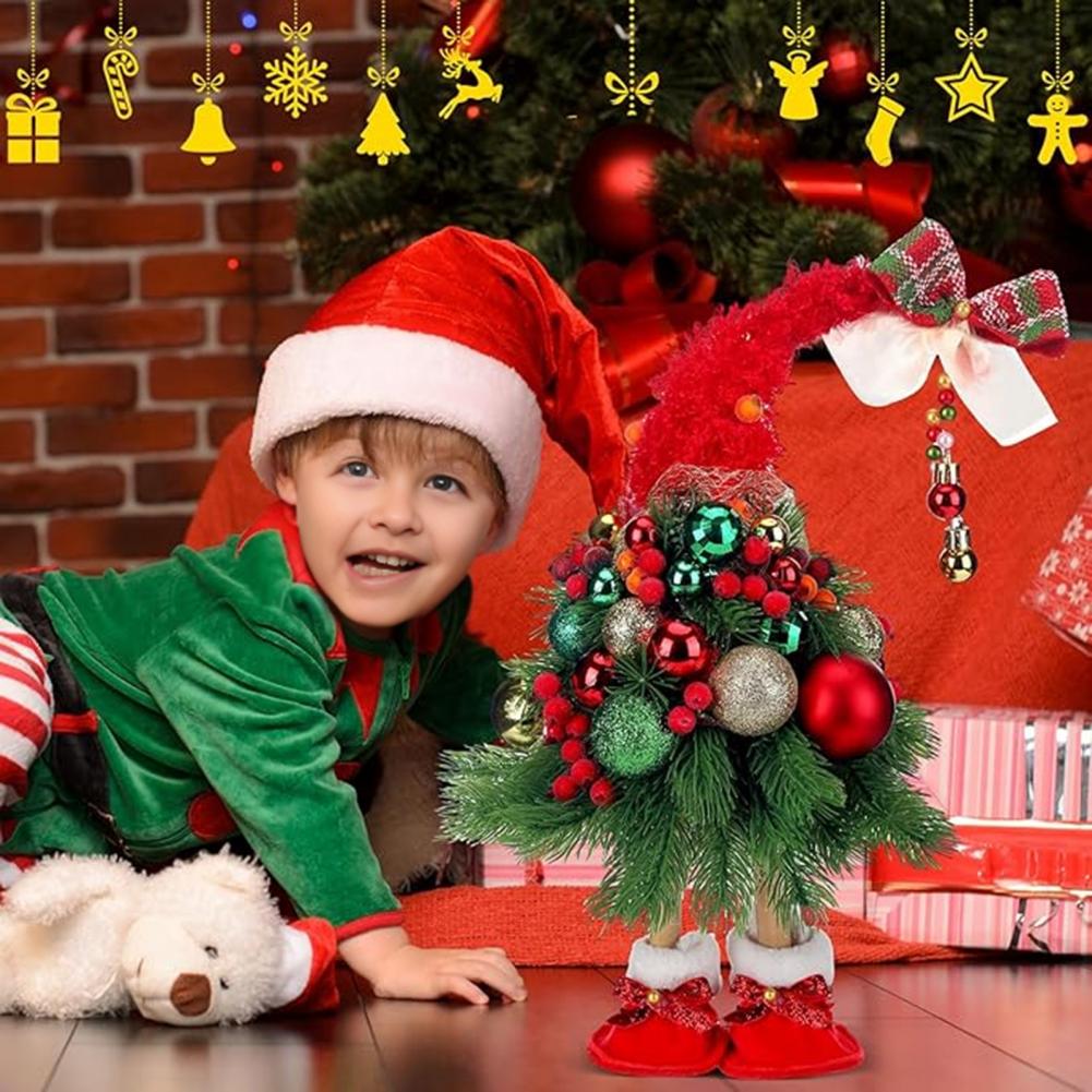 Гномы Дерево Фигурка Рождественские Украшения Ручной Работы Рождественская Елка Фигурки Гномов с Шарами для Столешницы