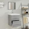 3114169 vidaXL Vanity Unit with Integrated Basin Sonoma Grey Engineered Wood