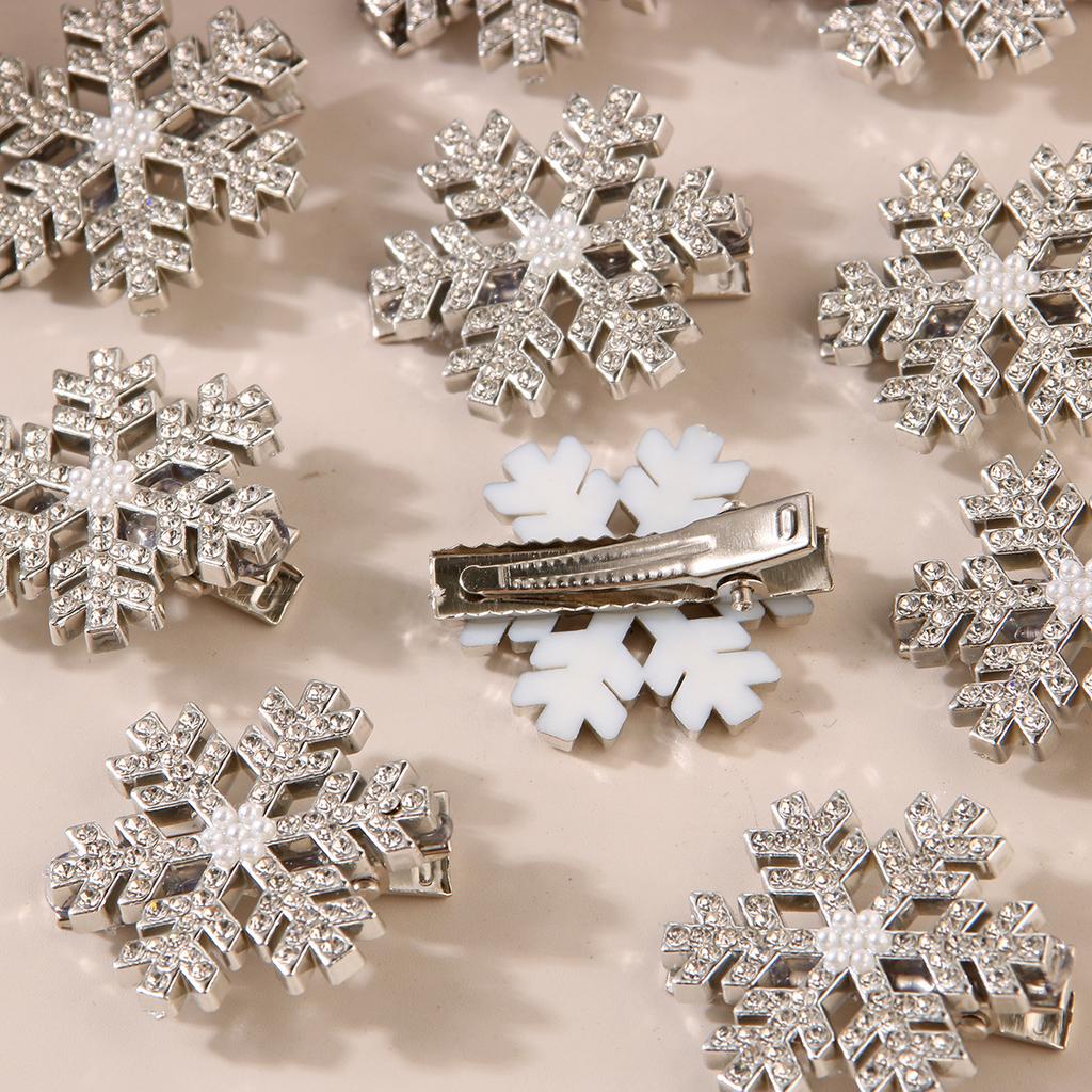 Супер Вспышка Высококлассная Заколка для волос в виде рождественской снежинки с бриллиантами, Металлическая заколка для челки, Аксессуары для волос