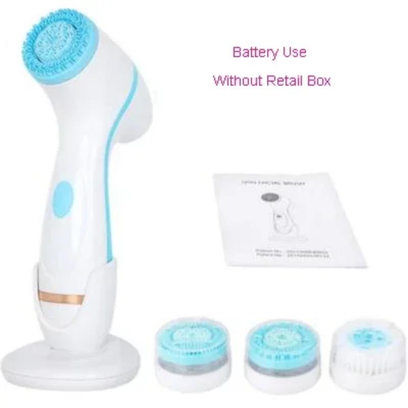 Силиконовая щетка для лица, водонепроницаемая электрическая щетка для очищения лица, очиститель кожи, отжим, глубокая очистка пор, удаление прыщей