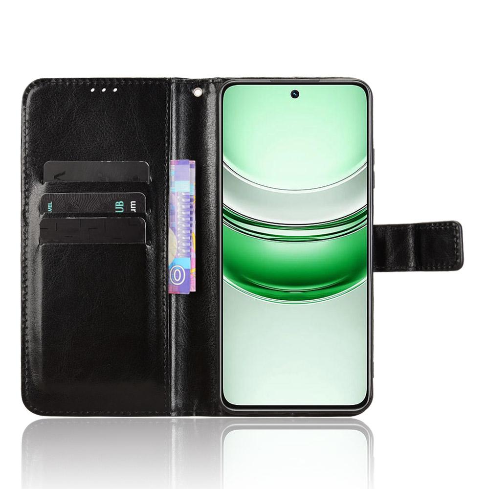 For Realme C73 5G/14x 5G/V70 5G/V70s 5G PU Leather Case with Strap Crazy Horse Texture Phone Wallet Cover