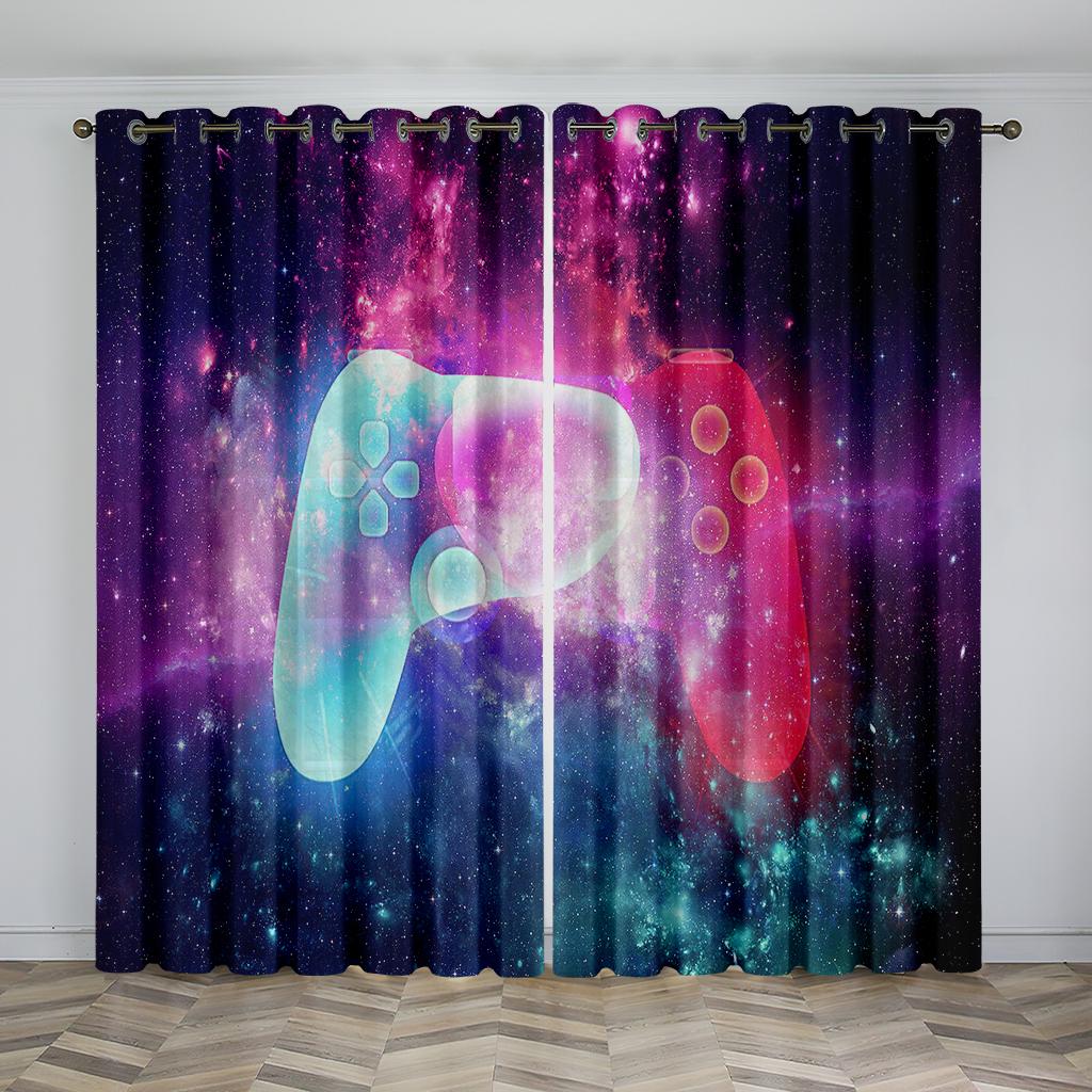 3D дешевые крутые геймпад-контроллер серии солнцезащитные шторы 2 панели детская гостиная спальня украшения окна шторы