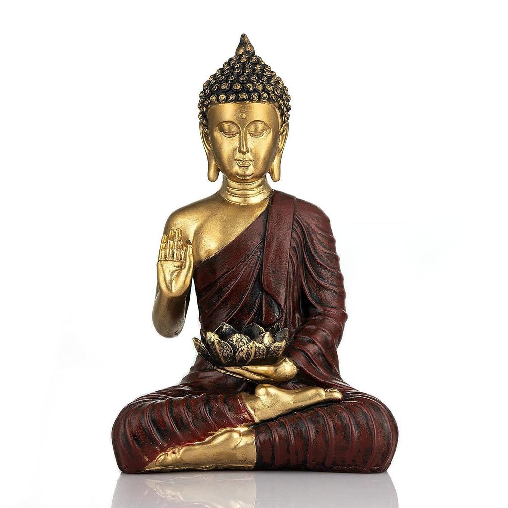 Последняя статуя сидящего Будды, экспонат, идол, предметы домашнего декора для гостиной и подарки (КРАСНЫЙ Золотой)