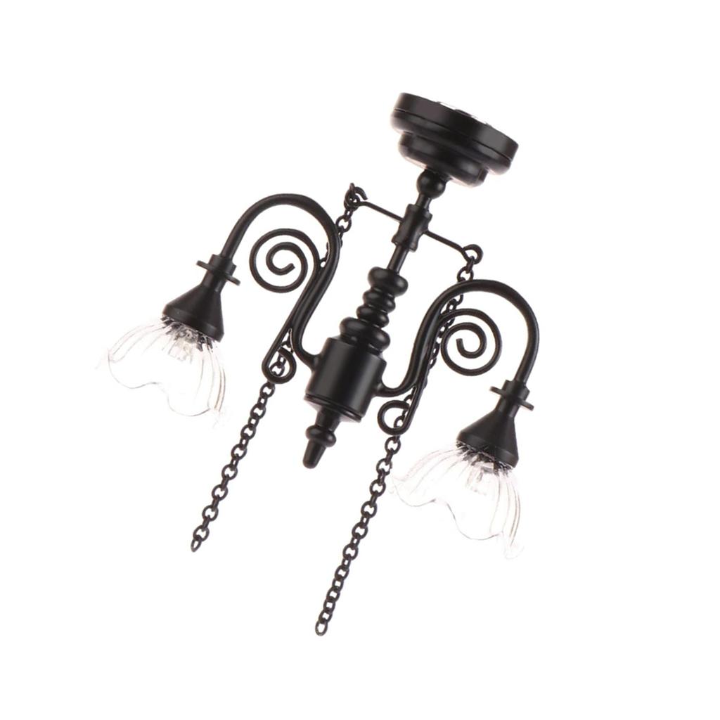 1/12 Scale Dollhouses Chandelier Miniature Furniture Pretend Play for Kids Doll House Furniture Model for Dollhouses