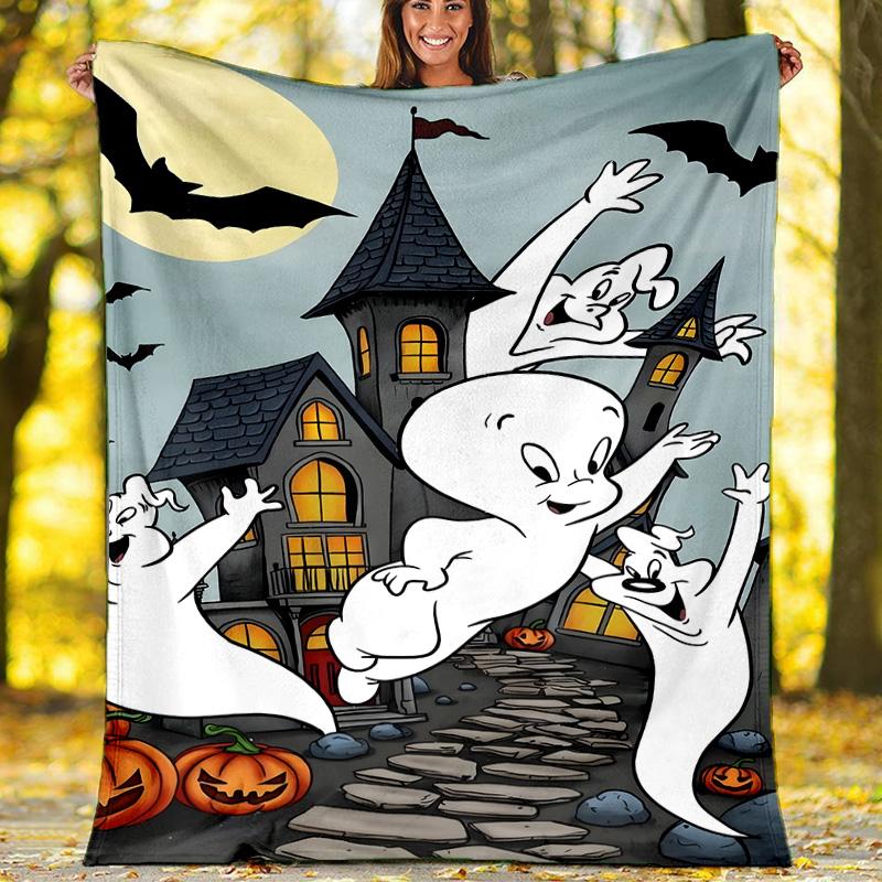 1pc Casper1 Theme Blanket - Digital Print, Polyester, Cozy for All Seasons, Perfect for Outdoor, and Travel