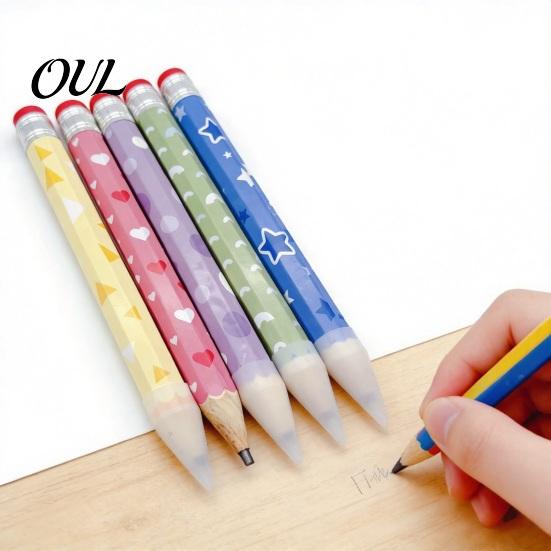Romantic Desk Decor Giant Pencil, Extra Large Writable with Colorful Jumbo Novelty Pencil Pattern Printed, Oversized for School Office Supplies Unique