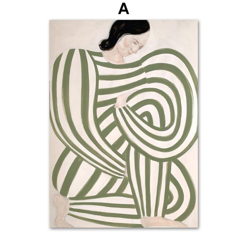 Абстрактный Минимализм Постер Линии Ваза Геометрическое Искусство Постеры и Принты Холст Живопись Скандинавское Настенное Искусство Гостиная Домашнее Украшение