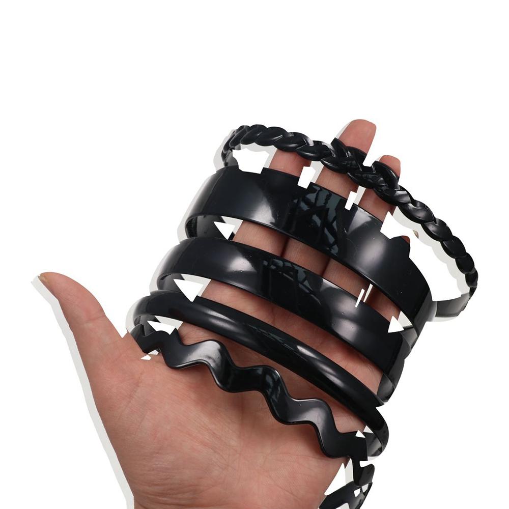 Plastic Face Anti-slip Mens Black Wavy Unisex Hair accessories Head Hoop Hair Hoop Headband