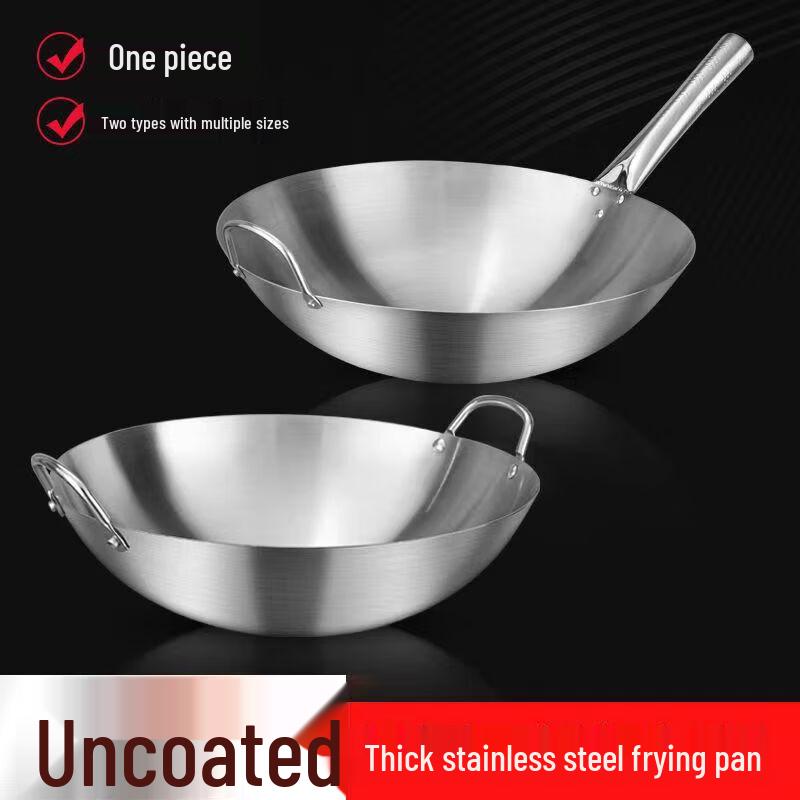 Shengjia Stainless Steel Non-Coated Commercial Wok