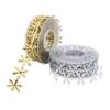 Gold Snowflake Ribbon Imitation Leather Embossed Ribbon Party Decorations