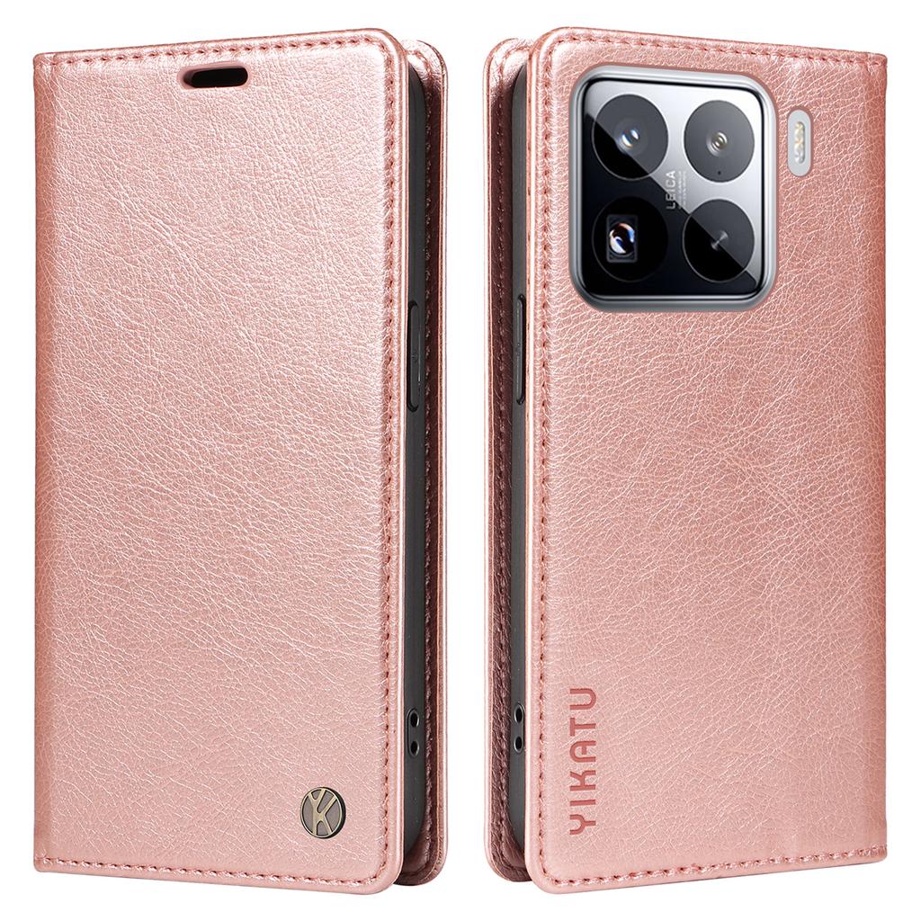 YIKATU YK-006 For Xiaomi 15 Pro Case Magnetic Closure Leather Phone Cover Litchi Texture